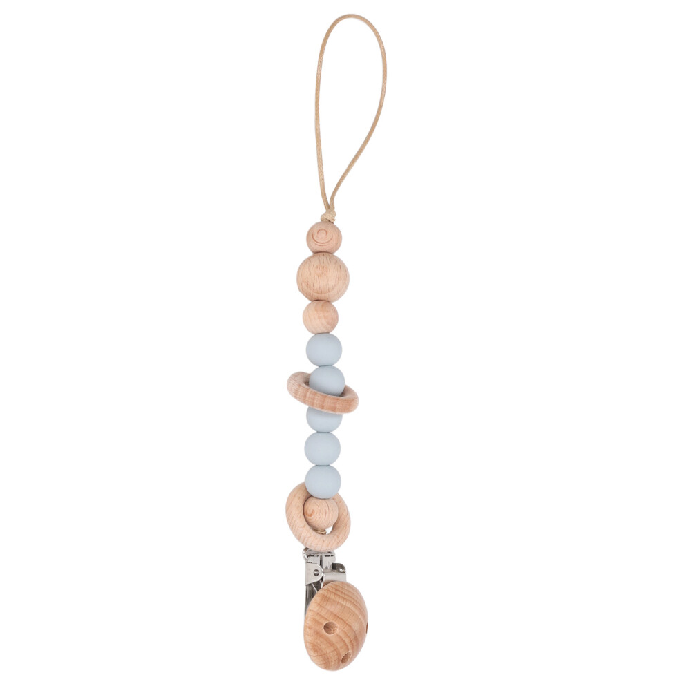 Drop-Proof Grayish Blue Silicone Pacifier Chain for Toddlers Easy Clip