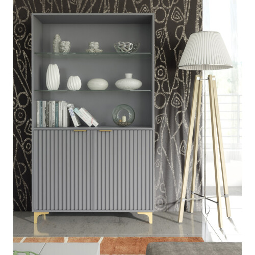 Creative Furniture Tide Crest 175cm Display Cabinet - Dark Grey 2