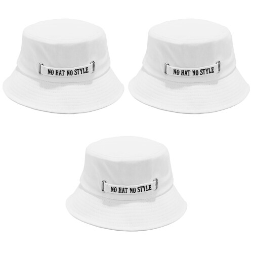 3 Pcs Summer Sun Hat Letter Pattern Breathable UV Protection White M 2