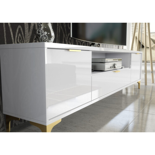 Creative Furniture Goldline Gloss 200cm TV Unit - White Gloss 2