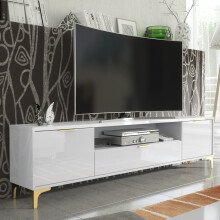 Goldline Gloss 200cm TV Unit - White Gloss