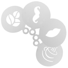 8Pcs Reusable Coffee and Latte Art Stencils in Stainless Steel