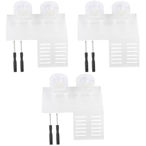 3Pcs Turtle Dock Basking Platform Floating Pier With 2 Suction Cups White 2