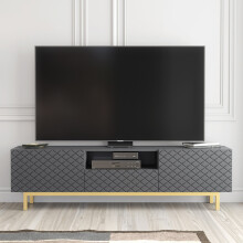 Diamond Luxe 180cm TV Unit - Dark Grey