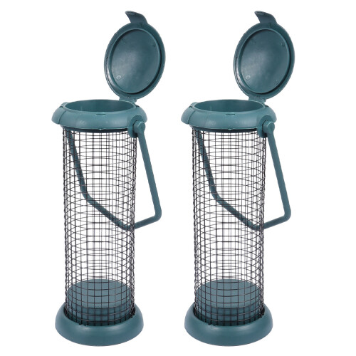 2Stück Vogelfutterhaus Eisen, -Design Für Außenbereich 2
