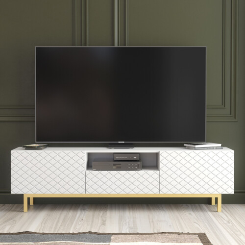 Creative Furniture Diamond Luxe 180cm TV Unit - White