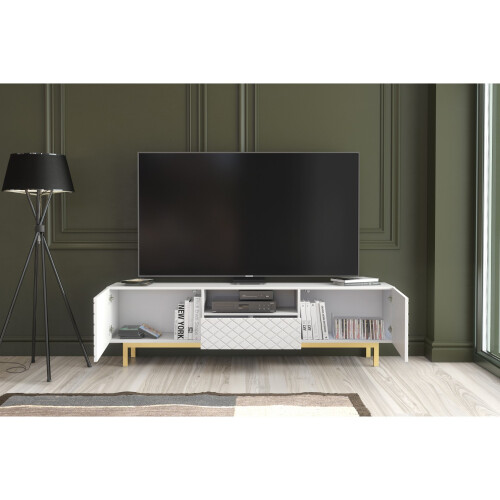 Creative Furniture Diamond Luxe 180cm TV Unit - White 2