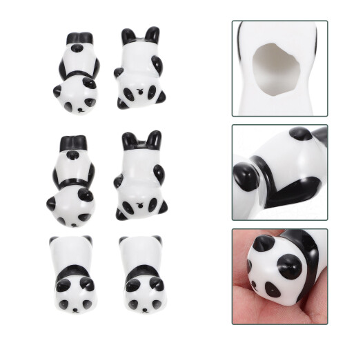 6St Bambusstäbchen Ablage Panda Büro Keramik Roter Panda 2