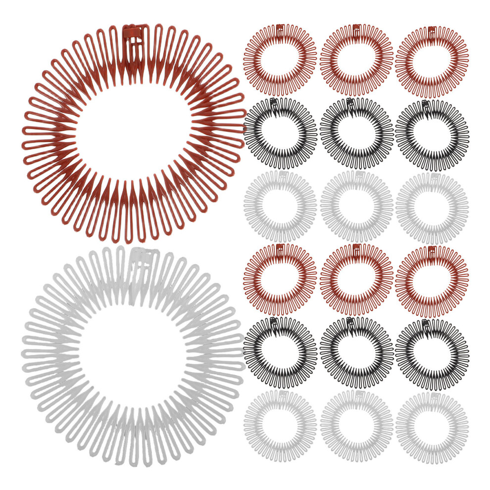 Solustre 60 Pcs Stretchy Hair Comb Headband For Women Circular Flexible Wrap
