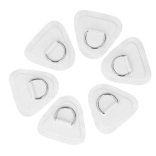 6Pcs PVC D Ring Patch Elastic Rope Set for Inflatable Boats, Kayaks, White