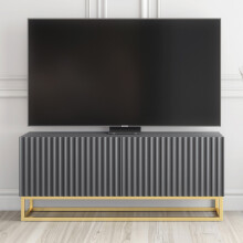 Ripple 100cm TV Unit - Dark Grey Modern Fluted Design