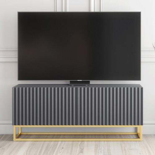 Creative Furniture Ripple 100cm TV Unit - Dark Grey Modern Fluted Design