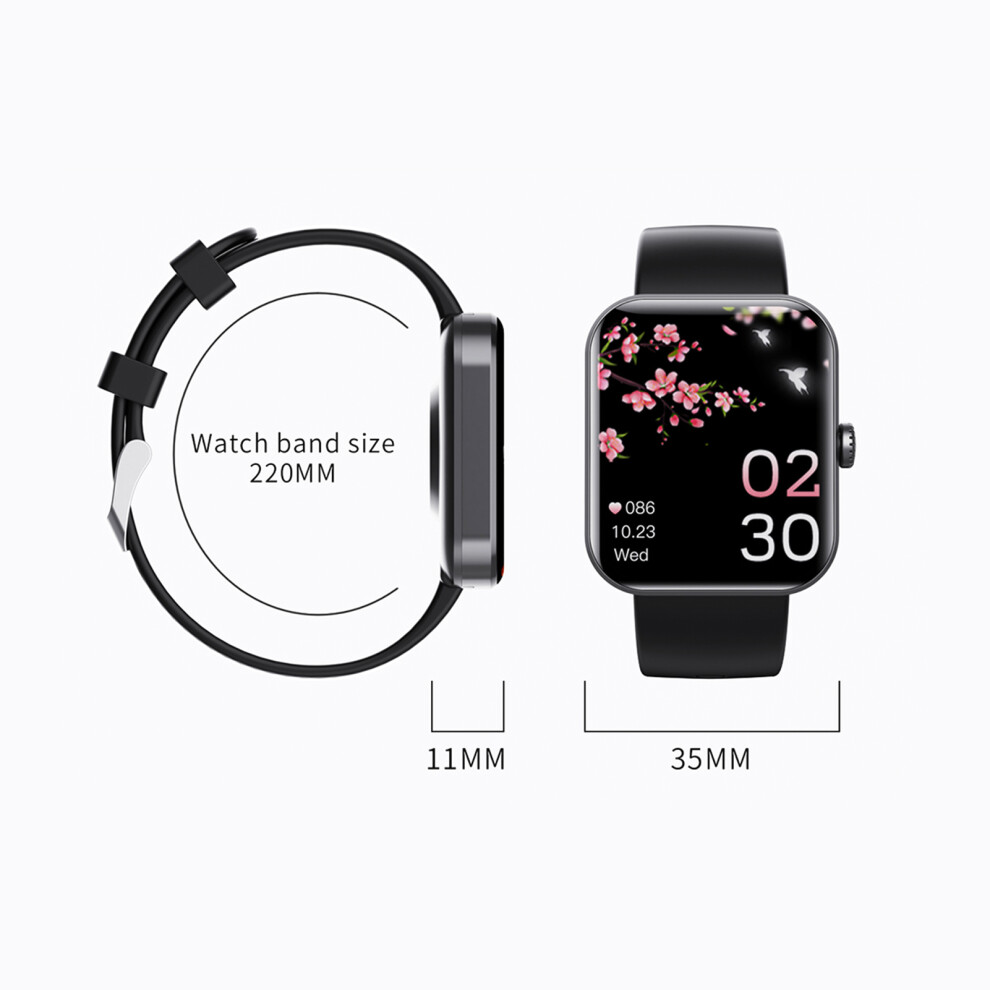 F57l 1.91" Smartwatch With Bt5.1, Heart Rate, Ip67 Waterproof Black 6911353645753