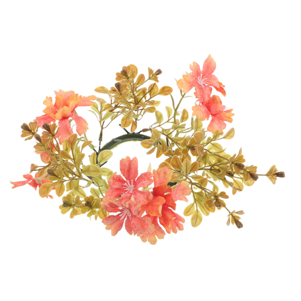 3Pcs Candle Ring Wreath: Artificial Flower Pillar Holder For Autumn Decor-image-OPC-PKZZYKC-NEW