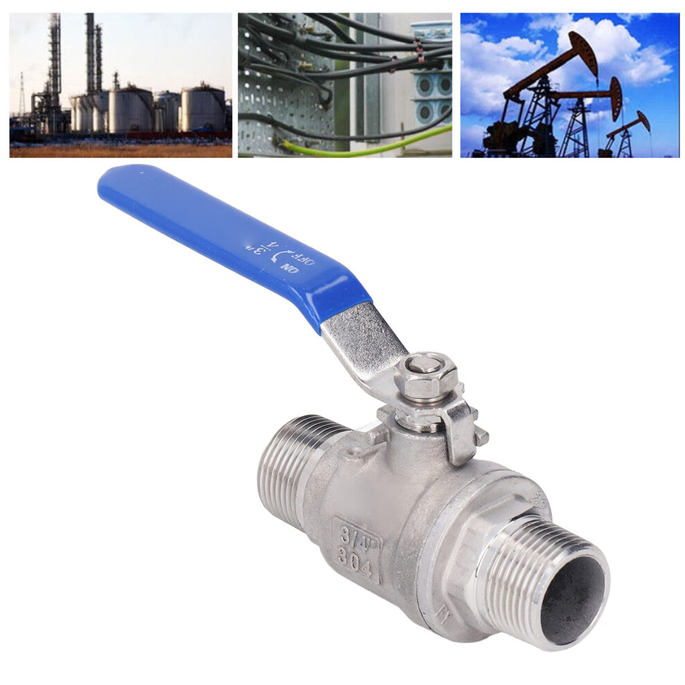 3/4In 304 Stainless Steel Ball Valve With Dual Male Npt Threads 7601353648531