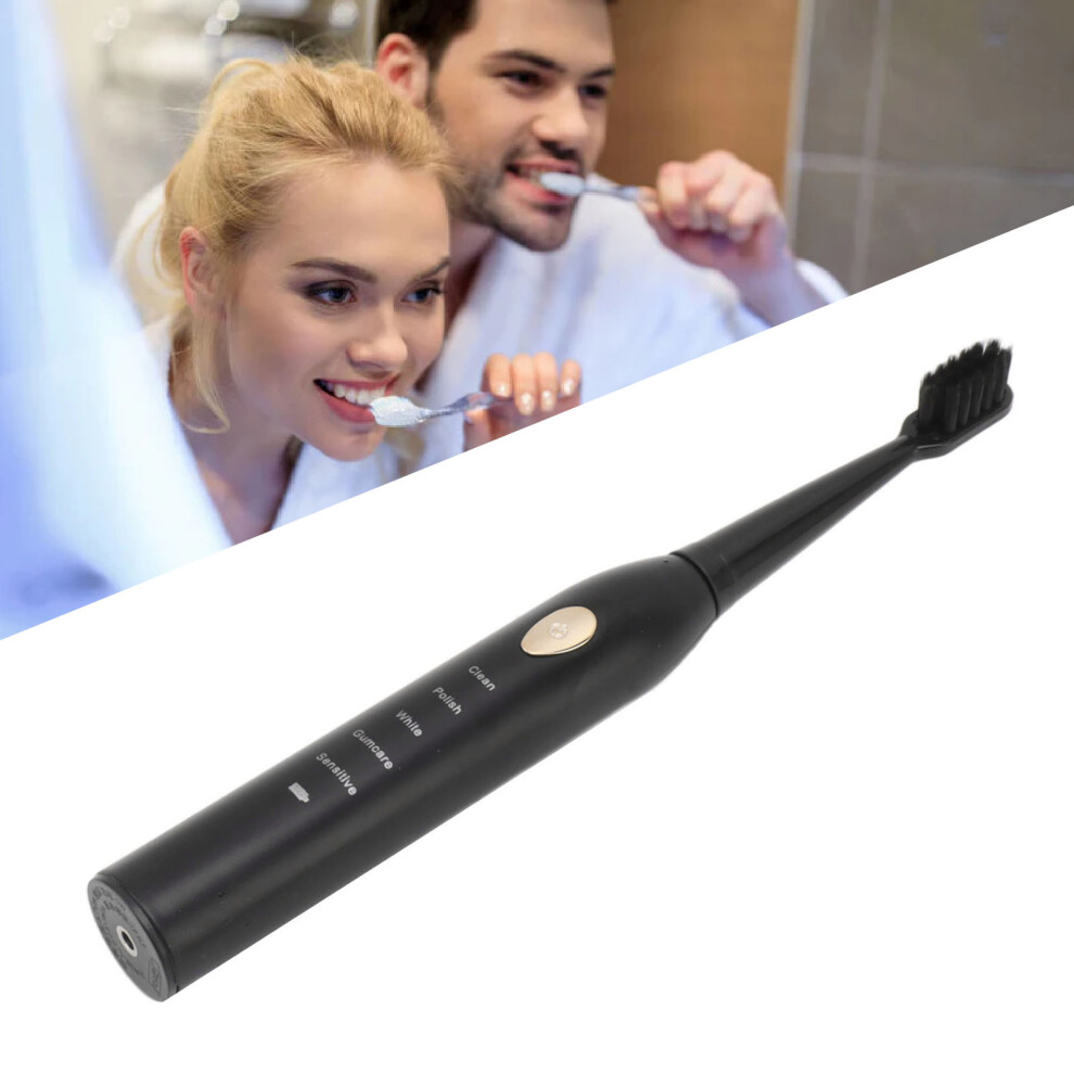 Rechargeable Electric Toothbrush Black Gold with 4 Soft Brush Heads, 115g-image-OPC-PKZZZDV-NEW