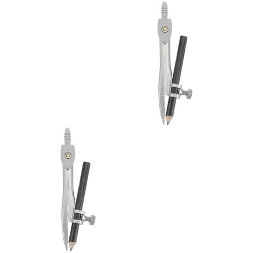 2Pcs Precision Compass With Pencil Holder For Math Drafting 2