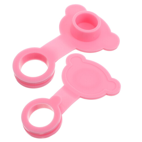 6St Universele Siliconen Badstop Rubber Stop Roze Waterdicht