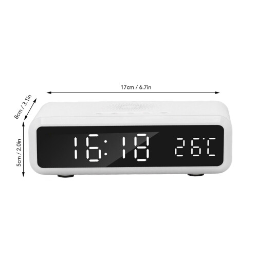 15W kabelloses Wecker-Ladegerät mit HD-Display, Weiß, 17x8x5cm 1