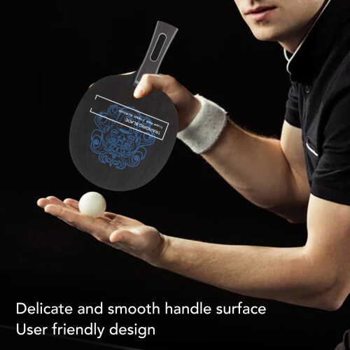 Black Poplar Table Tennis Blade with Long Handle, Professional Paddle 2