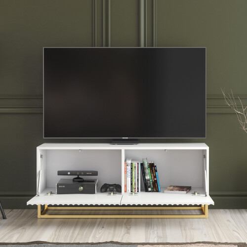 Creative Furniture Ripple 100cm TV Unit 100cm - White Modern Fluted Design 1