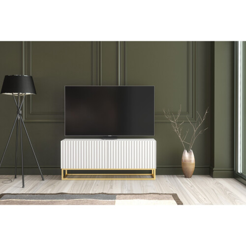 Creative Furniture Ripple 100cm TV Unit 100cm - White Modern Fluted Design 2