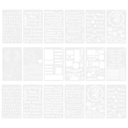 Craft Schablonenvorlage Tagebuch 18 Bunt 1
