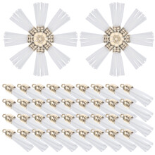 100Pièces Pompons En Cuir Blanc Accessoires Pour Porte-Clés Et Sacs