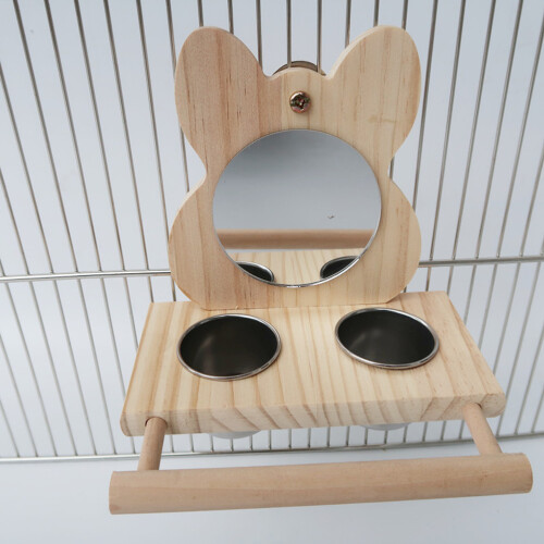 Futter Schale Für Aus Holz Für Papageien 1