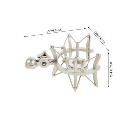 Shock Mount Mikrofon Live Übertragung Halterung Silber Kunststoff 2