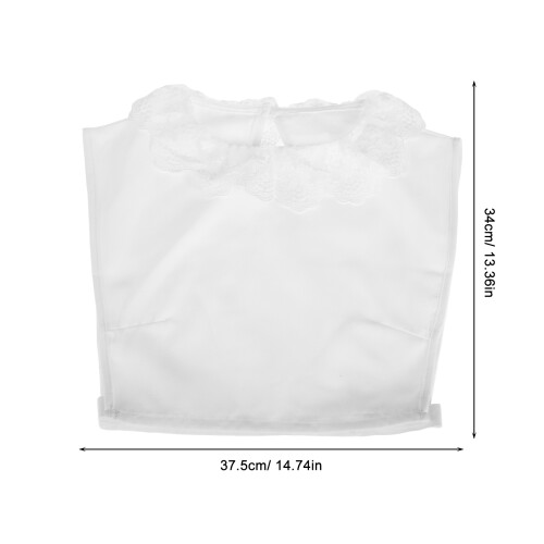 Lace Fake Kraag Uitneembaar Chiffon Wit 1