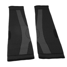 Extended Knitted Sports Knee Pads, Breathable Black, M 44cm