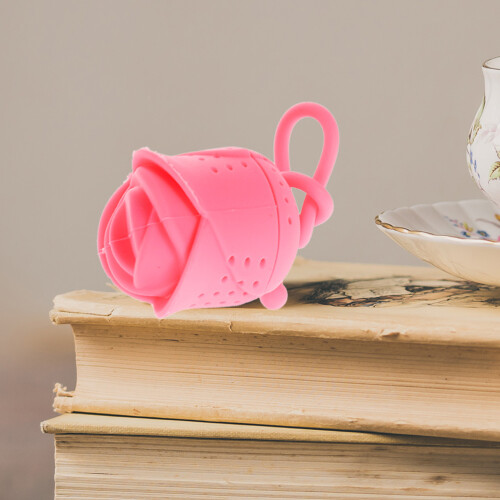 Roseförmiger Silikon-Tee-Filter Für Blatt, 1 Set, Pink 1