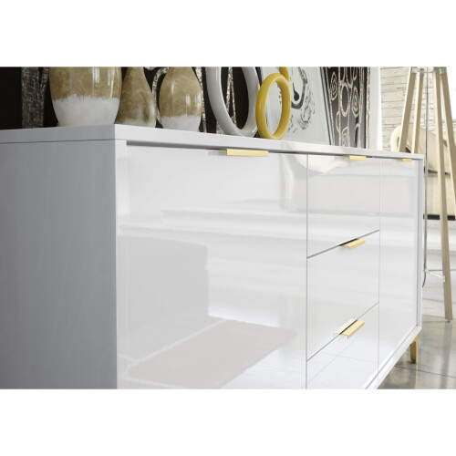 Creative Furniture Goldline Gloss 140cm Sideboard - White Gloss 1