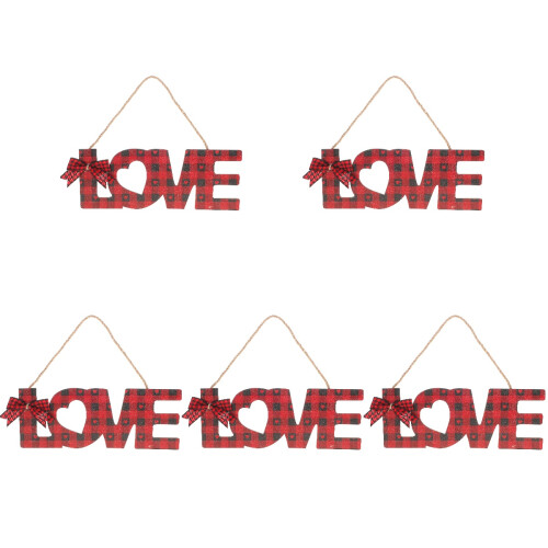 5 Love Hängeschild Holztür Wohnaccessoires 1