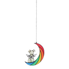 Window Moon Hanging Dog Suncatcher Ornament Pet Memorial Decor
