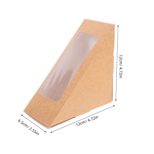 50Stück Transparente -Sandwich-Verpackungsboxen Dreieckig 1