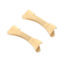1Paar Uhrenarmband Linkends Edelstahl Verbindungsteile Goldfarben