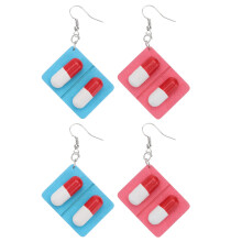 2 Paar Lustige Ohrhaken Für Frauen, Kreative Ohrhänger (Grün, Pink)