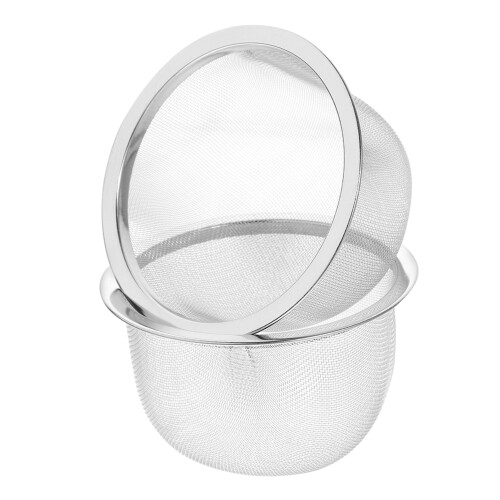 2 Wiederverwendbare Tee Aufgussfilter Großer Filter Silber