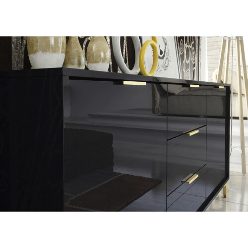 Creative Furniture Goldline Gloss 140cm Sideboard - Black Gloss 2