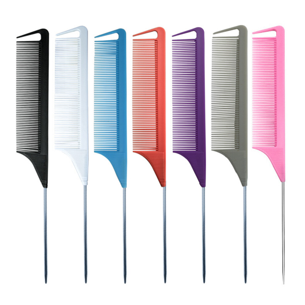 Solustre 18 Pcs Colorful Rat Tail Comb For Hair Styling And Salon Use