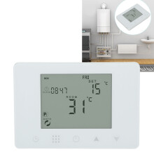 Wireless RF LCD Thermostat, 0.5 Accuracy, 5A, 0-70