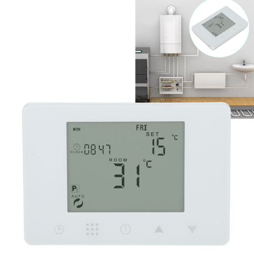 Wireless RF LCD Thermostat, 0.5 Accuracy, 5A, 0-70