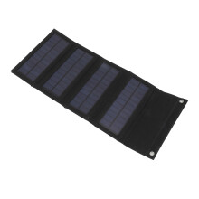 Portable 40W 4-Fold Solar Panel Bag for Hiking and Emergency Use Black