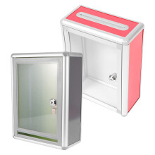 2Stk Wandbriefkasten Acryl Aluminium Schloss Sicherer Postkasten