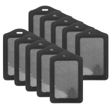 10 Badge Holder Vertikal Id Anzeige Mitarbeiter Schwarz