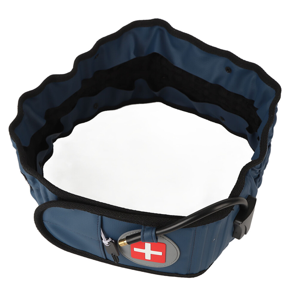 Blue Back Support Brace In With Inflatable Lumbar Traction Belt And Hand Pump