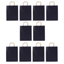 10St Rechteckige Papiertüten Mit Griffen 27X8,3In