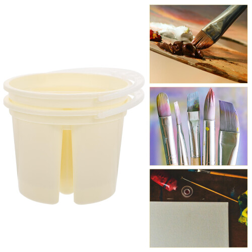 2St Gele Plastic Brush Washer Met Handvat Voor Schilder Tools 1